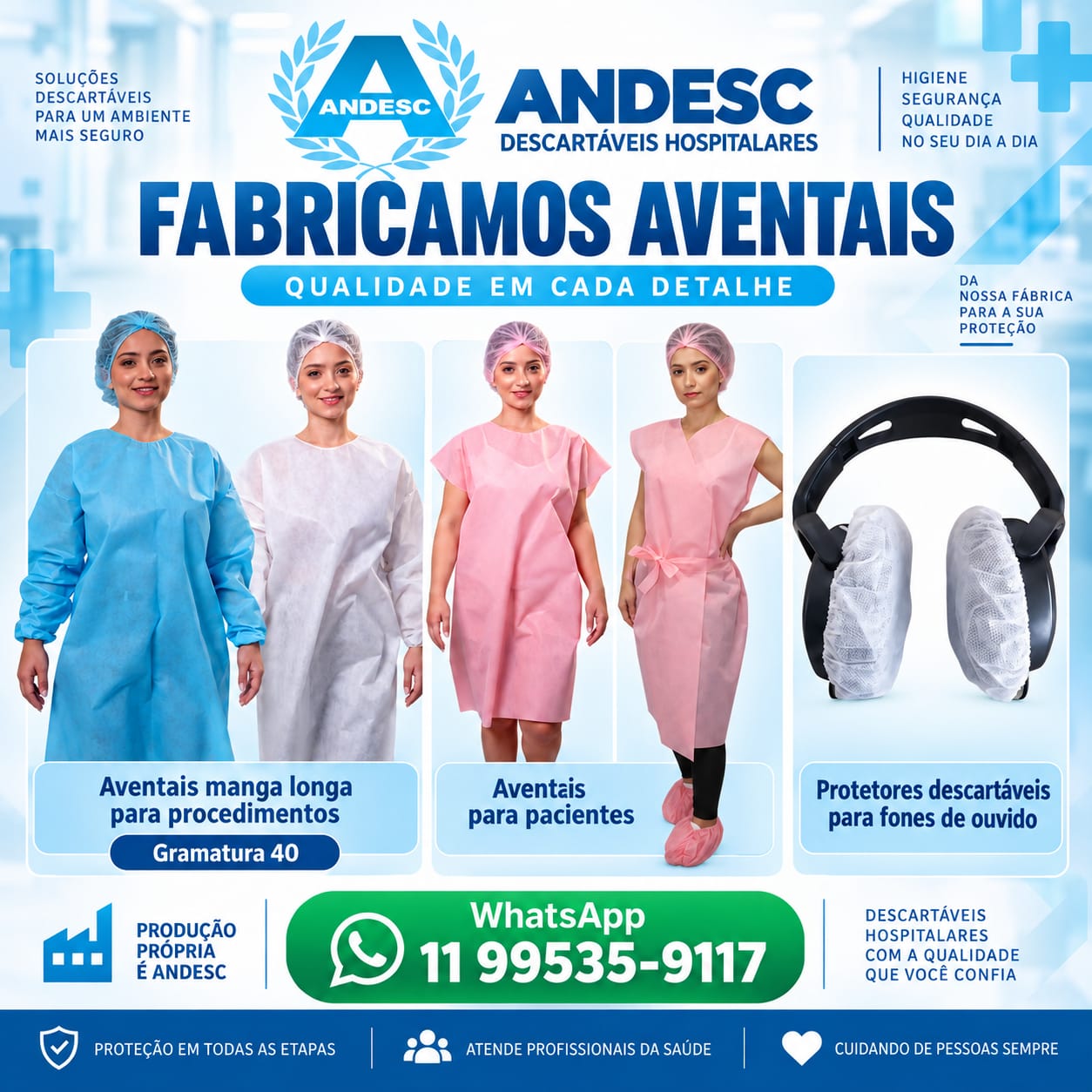 Andesc — aventais e protetores descartáveis hospitalares